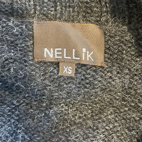 Nellik Women’s Long Cardigan 100% Alpaca Gray XS Toggle Button Wrap 3/4 Sleeve - Picture 10 of 10